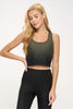 Kendall - Deep Agave Black Ombre Compression Crop Tank