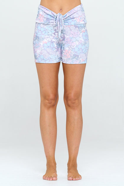 Grace - Violet Pastel Garden - Cinch Shorts - LIMITED EDITION