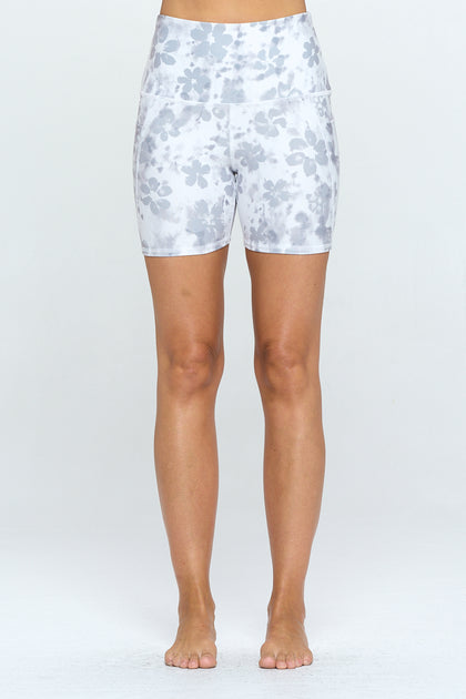 Mia Shorts - Grey Floral Stamp w Pockets 5