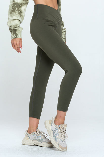 Cristina - Agave Green Cross Over 7/8 Legging (High-Waist) - LIMITED EDITION