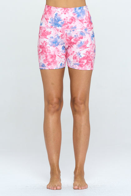 Mia Shorts - Pink Floral Stamp w Pockets 5