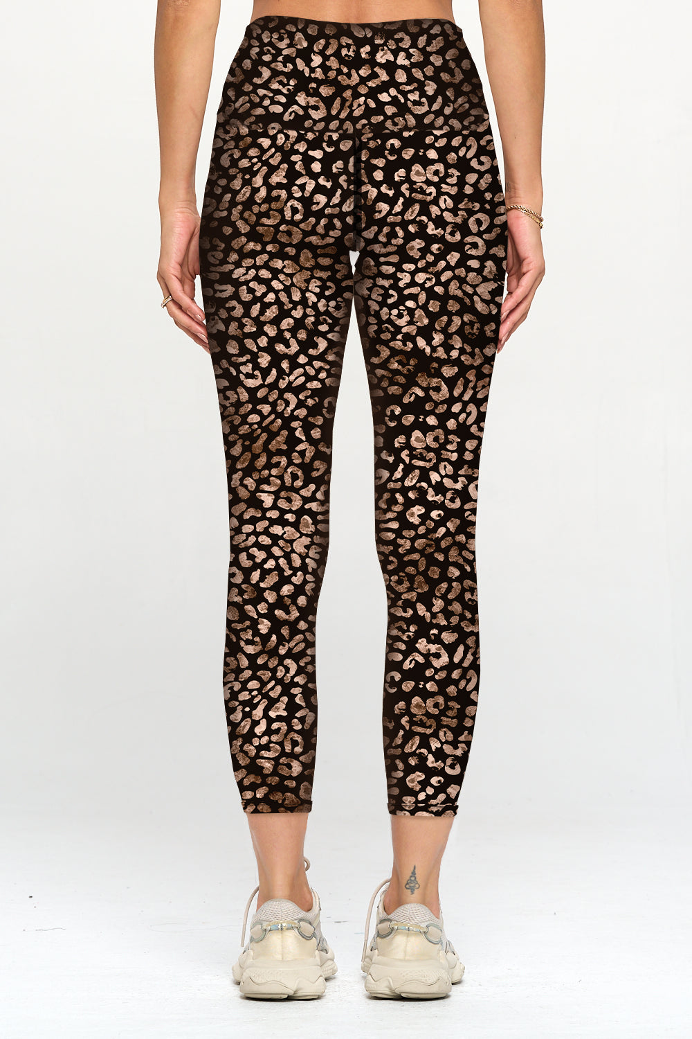 Cristina - Black and Golden Cheetah Cross Over 7/8 Legging (High-Waist) - LIMITED EDITION