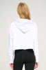 Shea - White Mid Crop French Terry Hoodie - LIMITED EDITION