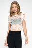 Bailey - Vanilla Butterfly Mesh Crop Tee