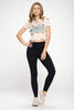 Bailey - Vanilla Butterfly Mesh Crop Tee