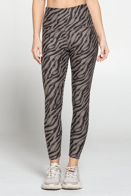 Brianna - Zebra Flair Wet Sand Full-Length (HW) Activewear