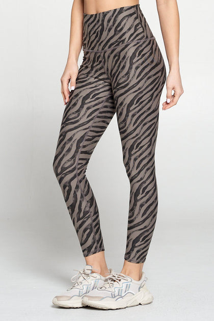 Brianna - Zebra Flair Wet Sand Full-Length (HW) Activewear
