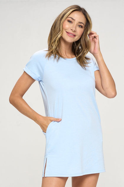 Sky Blue T-Shirt Dress Activewear