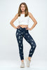Cristina - Navy Raining Daisies Cross Over 7/8 Legging (High-Waist)**Sale**