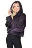 Frida - Hamsa Hand Crop Drawstring Hoodie