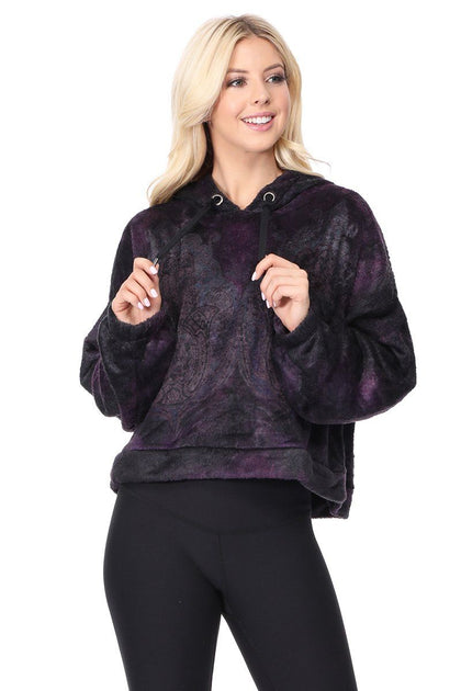 Purple and Black Hamsa Hand Hoodie