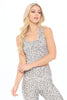 Kendall - Abstract Grey Cheetah Compression Crop Tank**SALE**