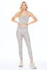 Kendall - Abstract Grey Cheetah Compression Crop Tank**SALE**