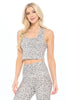 Kendall - Abstract Grey Cheetah Compression Crop Tank**SALE**