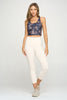 Kendall - Blue Midnight Garden Compression Crop Tank