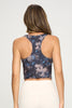 Kendall - Blue Midnight Garden Compression Crop Tank