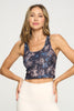 Kendall - Blue Midnight Garden Compression Crop Tank