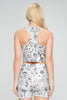 Kendall - B/W Vintage Floral Compression Crop Tank** FINAL SALE **