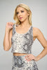 Kendall - Croc Sequin Compression Crop Tank**Final Sale**