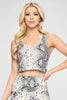 Kendall - Croc Sequin Compression Crop Tank**Final Sale**