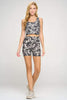 Kendall - Ivory Black Sunflower Compression Crop Tank**Final Sale**