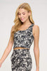 Kendall - Ivory Black Sunflower Compression Crop Tank**Final Sale**