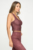 Kendall - Burgundy Snake Skin Compression Crop Tank