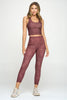 Kendall - Burgundy Snake Skin Compression Crop Tank