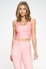Kendall - Peach Mineral Wash Compression Crop Tank - FINAL SALE