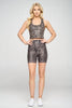 Kendall -  Wet Sand Snake Compression Crop Tank - LIMITED FOIL EDITION