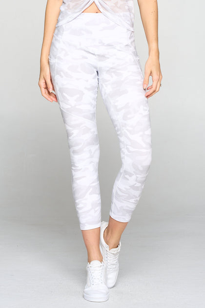 Liz - Grey White Camo w Pockets 7/8 Legging Activewear