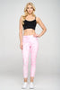 Liz - Pink Marble Floral w Pockets 7/8 Legging - FINAL SALE