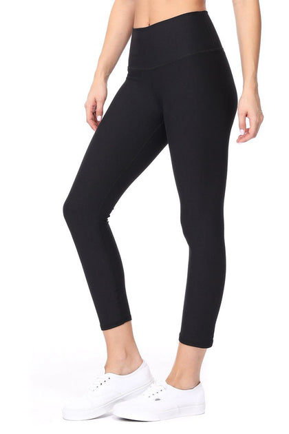 Luna - Plain Black Brushed Legging (HWC) - evcr2