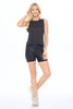 Megan - Black Cheetah Burnout Tank