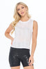 Megan - White Crocodile Burnout Tank