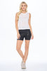 Megan - White Crocodile Burnout Tank