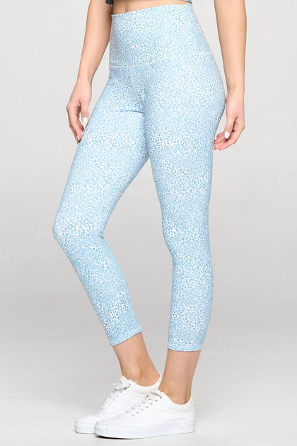 Mia - Baby Blue Cheetah 7/8 (High-Waist) Activewear