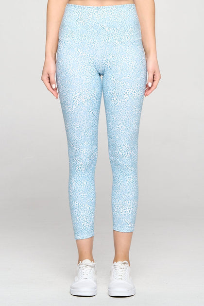 Mia - Baby Blue Cheetah 7/8 (High-Waist) Activewear