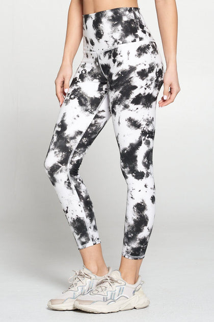 Mia - B/W Silky Tie Dye 7/8 (HW) Activewear