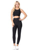 Mia - Solid Black -  7/8 Middi Compression Legging (High-Waist)