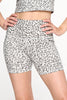 Mia Shorts - Abstract Grey Cheetah w Pockets 5" (High-Waist)