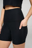 Mia Shorts - Black w Pockets 5" (HIGH-WAIST SLIM COLLECTION) SIZE UP - LIMITED EDITION -