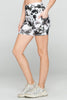 Mia Shorts - B/W Silky Tie Dye w Pockets 5" (High-Waist)**Final Sale**