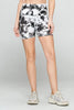 Mia Shorts - B/W Silky Tie Dye w Pockets 5" (High-Waist)