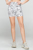 Mia Shorts - B/W Vintage Floral Shorts w Pockets 5" (High-Waist)