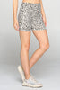 Mia Shorts - Cream Abstract Cheetah Airbrush Shorts w Pockets 5" (High-Waist)