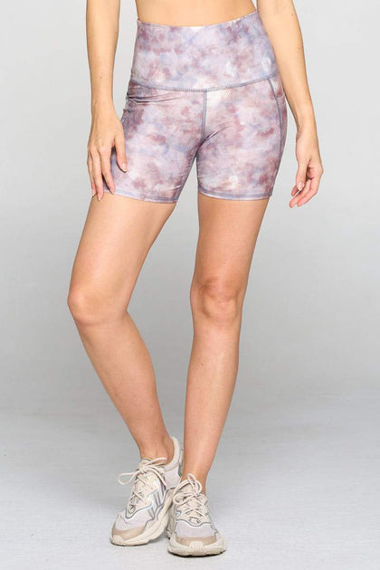 Mia Short - Lavender Watercolor Shorts w Pockets 5