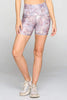 Mia Shorts - Lavender Watercolor Shorts w Pockets 5" (High-Waist SLIM COLLECTION) SIZE UP