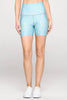 Mia Shorts - Washed Blue Garden w Pockets 5" (High-Waist)