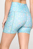 Mia Shorts - Washed Blue Garden w Pockets 5" (High-Waist)